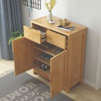 2 DOORS & 2 DRAWERS WOODEN SHOE CABINET