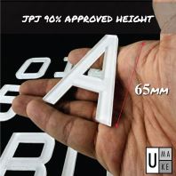 Nombor 3D Crystal Plate Borong untuk Kereta | UMAKE 6mm Tebal Padu Harga Direct Kilang