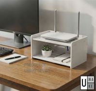 UMAKE Rak Router WiFi & Speaker   Kotak Simpan Wayar (Gantung Dinding / Atas Meja)
