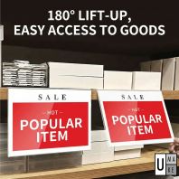 UMAKE Acrylic Rack Display Shelf Price Label Holder Flip Top Display Stand Tape Rak Harga Kedai