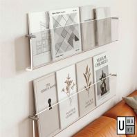 UMAKE Clear Acrylic Wall Shelf | Wall-Mounted Magazine Rack Floating Bookshelf Display Organizer