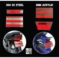 Motorcycle Number Plate Bracket | Acrylic & SS304 Steel Mounting Base | Double Tape Breket Nombor Plat Motor