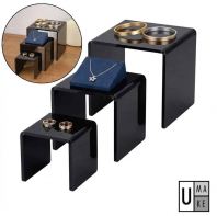 Black Acrylic U Shape Display Stand | Product Organizer Rack | Rak Paparan Akrilik Hitam