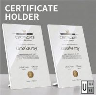 Premium Minimalist A4 Certificate Holder | 10mm Thick Acrylic Display Frame Stand | Pemegang Sijil A4 A3 A5