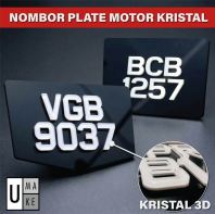 UMAKE Motor Crystal 3D Number Plate | Acrylic Laser Cut Nombor Plat Motor Kristal | Plat Moto EX5 Y15 RS150 VF3I LC135