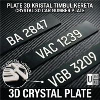 3D Crystal Car Number Plate Malaysia | Acrylic Laser Cut Nombor Plat Kereta Kristal | JPJ Approved Design