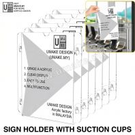 Acrylic Window Sign Holder Supplier | Suction-Cup Glass Display Frame A4 A5 A6, Bulk (Pemegang Tanda Tingkap, Factory Direct)
