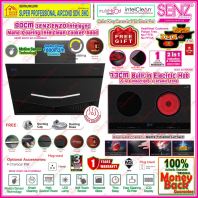 Package Offer !! SENZ ENZO SZ-CH8360AC intelSync Cooker Hood with Nano Coating Glass Panel + SENZ Electric Hob SZ-RI6200i 2 in 1 Smart Cooker + Free Gift
