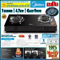 Midea Gas Stove MGS-T211G Table top Tempered Glass Top Gas Cooker (4.7kW)