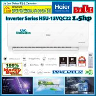 Haier 1.5hp Inverter Air Conditioner HSU-13VQC22 R32 Energy Saving Inverter Aircond ((UVC Sterilization)) Haier 1.5hp Inverter Air Conditioner HSU-13VQC22 R32 Energy Saving Inverter Aircond ((UVC Sterilization))