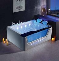 Anti-Hair Absorption Acrylic Whirlpool Bathtub c/w Waterfall & Built-in Mixer | LD-JZ3020L