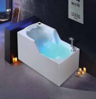 Acrylic Whirlpool Bathtub c/w Waterfall & Built-in Mixer | LD-JZ1110
