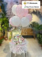 Large Birthday Bouquet with Balloon | Flowers & Balloon Gift Delivery (S004)