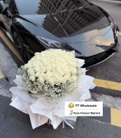 Buy 99 White Roses Bouquet Online | Luxurious Rose Arrangement (S005)