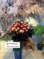 99 Roses Bouquet: Premium Long-Stem Mix Red Roses | Same-Day Delivery (S006)