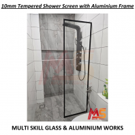 10mm Tempered Shower Screen with Aluminium Frame 10mm Tempered Shower Screen with Aluminium Frame