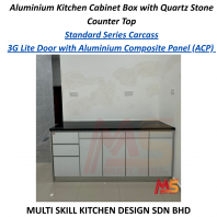 Aluminium Kitchen Cabinet Box with Quartz Stone Countertop Aluminium Kitchen Cabinet Box with Quartz Stone Countertop