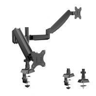 PS160 Braket Monitor Dual Meja untuk Skrin 13"-32" | Lengan Monitor Berkembar Tugas Berat | Putaran 180�� | VESA 100x100