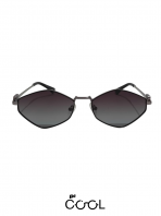 Be Cool Hexashade Dark Brown Metal Sunglasses with Brown 85% Gradient UV Protection Lenses