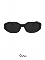 Noir Black Acetate Sunglasses with Grey 85% One-Tone Lenses UV Protection