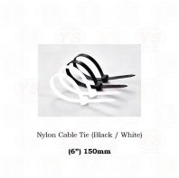 Nylon Cable Tie (Black / White) 6" 150mm