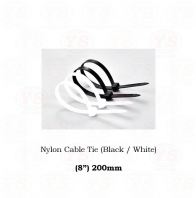 Nylon Cable Tie (Black / White) 8" 200mm