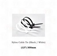 Nylon Cable Tie (Black / White) 12" 300mm