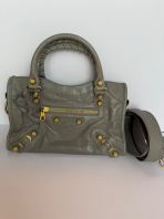 Balenciaga Grey Leather Mini Classic City Tote GHW