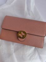 GUCCI Interlock WOC Wallet on Chain in Pink Leather