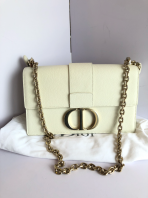 Christian Dior 30 Montaigne Bag White Calfskin GHW