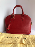 LOUIS VUITTON Epi Leather Alma Red with SHW