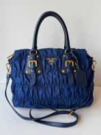 Prada Tessuto Nylon Nappa Gaufre Blue
