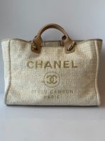 Chanel Deauville Tote Large Light Beige with Watermarks