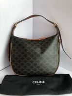 Preloved Unused Like New Celine Calfskin Triomphe Canvas Heloise Shoulder Bag