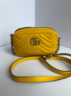 Preloved Excellent Condition Gucci Mini Marmont Camera Bag in Yellow