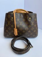 Preloved Excellent Louis Vuitton Montaigne BB Monogram Canvas-signs of usage at top handle