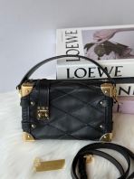 Preloved Unused Like New Louis Vuitton Black Malletage Side Trunk S260306-02