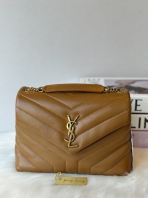 Preloved Excellent YSL Calfskin Quilted Monogram Small Loulou Chain S260301-01