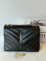 Preloved Excellent Condition YSL Calfskin Monogram Loulou Small Shoulder Bag Black S260301-02