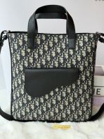 Preloved Excellent Dior Oblique Jacquard Saddle Tote Bag Crossbody Bag with dustbag (SBO260405-08)