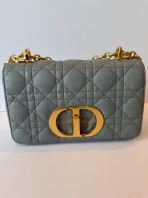 Preloved Unused Like New Christian Dior Calfskin Cannage Small Caro Bag Grey (S260520-12)
