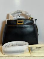 Preloved Unused Like New Fendi Peekaboo Crossbody Bag in Black Calfskin GHW (S260505-08)