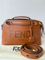Preloved excellent FENDI BTW BROWN Leather Shoulder Bag (SBO-26331-09)