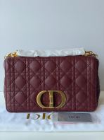 Preloved Unused Like New CHRISTIAN DIOR Calfskin Cannage Medium Caro Bag Brick Red (S260424-02)