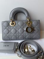 Preloved Unused Like New CHRISTIAN DIOR Lambskin Cannage Lady D-Joy Small Grey (S260502-02)