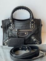 Preloved Like New BALENCIAGA Black Mini City Metallic Silver Hardware (S260123-05)