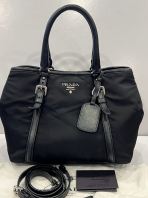 Preloved Excellent Prada BN1841 Tessuto Nylon Convertible Satchel Bag  SHW (S251013-10)