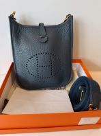 Preloved Excellent HERMES MINI EVELYNE AMAZONE BLUE C260520-10