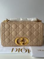 PRELOVED UNUSED LIKE NEW DIOR CARO MEDIUM BEIGE  CANNAGE CALFSKIN GHW S260531-08