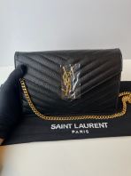 Preloved Excellent YSL WOC Chain Wallet  Black GHW S260518-04